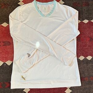 Tracksmith White and Light Blue Women's Shirt